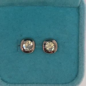 Vintage Silver Moonstone ? Earrings Stud